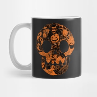 Spooky Skull Orange Mug